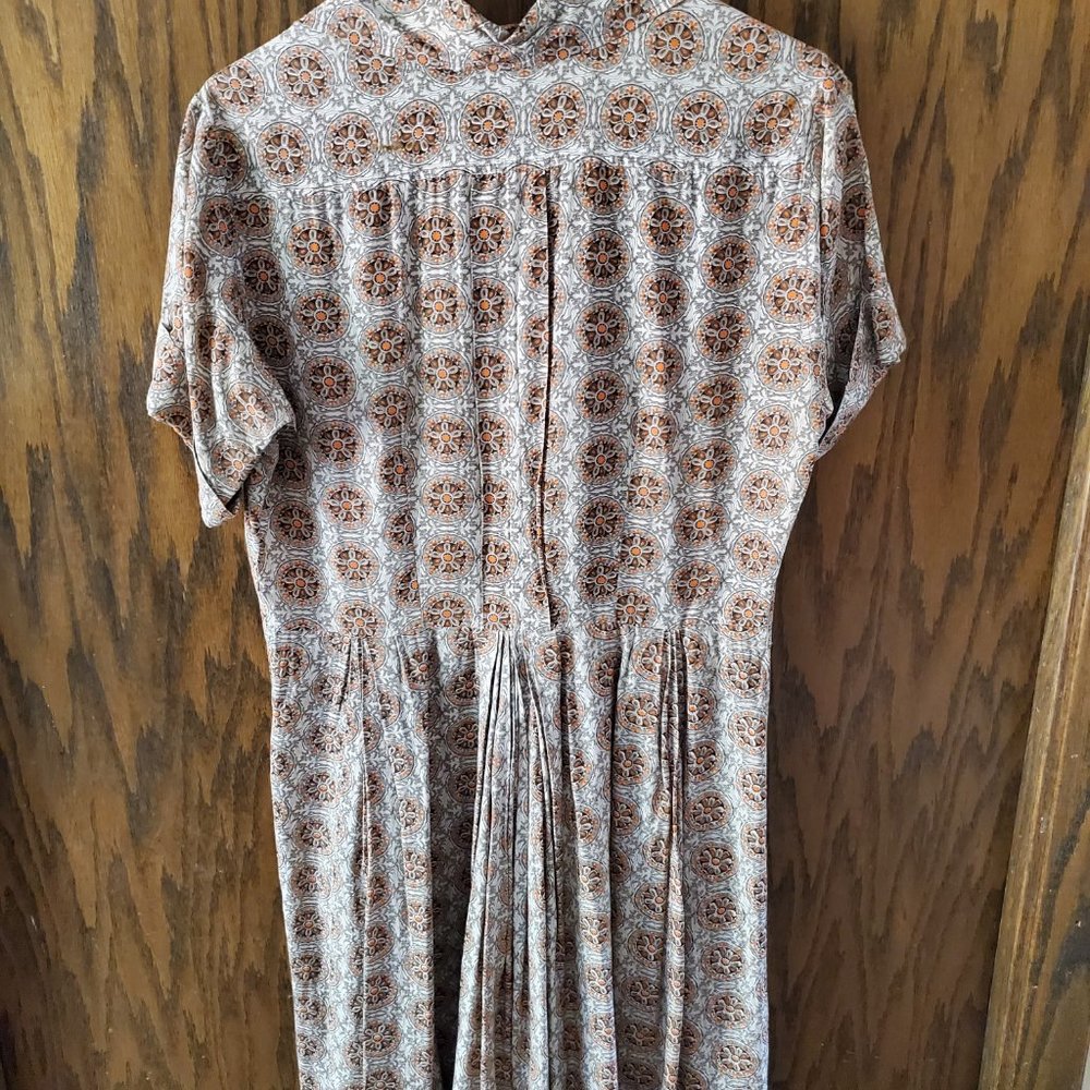 Vintage Geometric Print Dress, size 12 - Picture 2 of 4